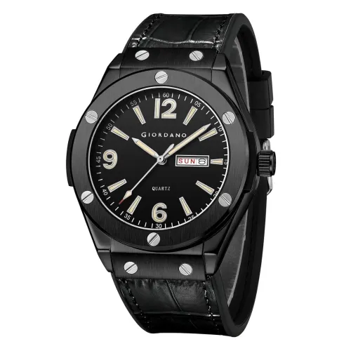 Image of Giordano Analog Watch for Men with Leather Band 