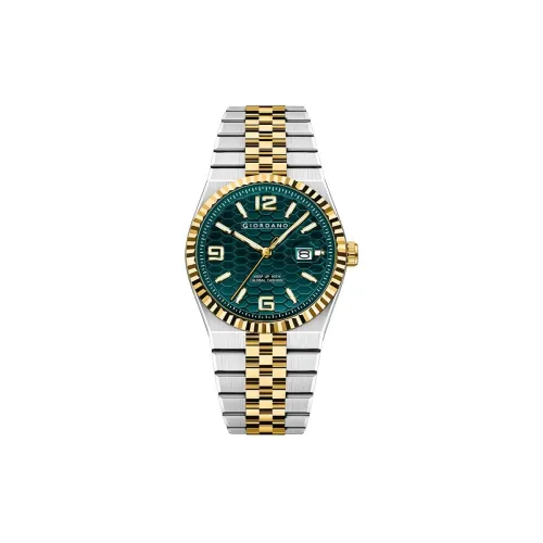 Image of Giordano Analog Watch for Men with Honeycomb Dial, Fluted Bezel, Stainless Steel Strap