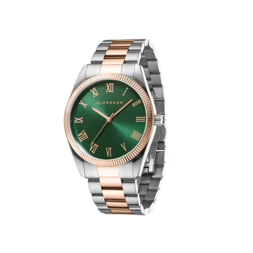 Image of Giordano Analog Watch for Men with Round Dial, Roman Numeric Indices and Stainless Steel Strap - GZ-50112