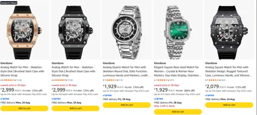 Image of Giordano Analog Watch for Men's Upto 80% OFF