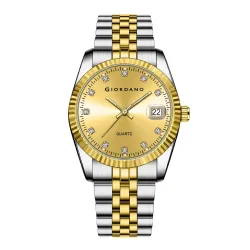 Giordano Analog Watch for Men with Dual-Tone Stainless Steel Strap