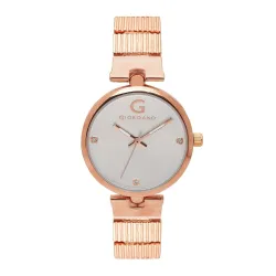 Giordano Analog Watch for Women with Crystal Studded Dial and Unique Designed Metal Strap Ladies Wrist Watch Gift for Women A2058