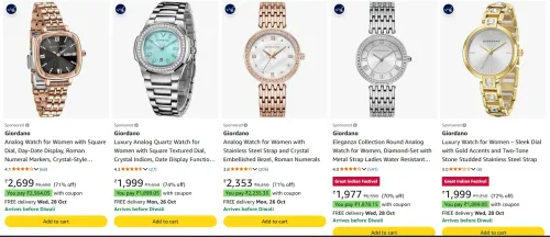 Image of Giordano Analog Women's watch at minimum 70% Discount