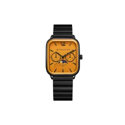 Giordano Classic Square Analog Watch for Men with Moon Phase Display and Stainless Steel Strap - GZ-50117