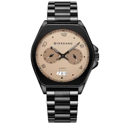 Giordano Elegant Analog Quartz Watch for Men with Multi-Function Hexagonal Dial
