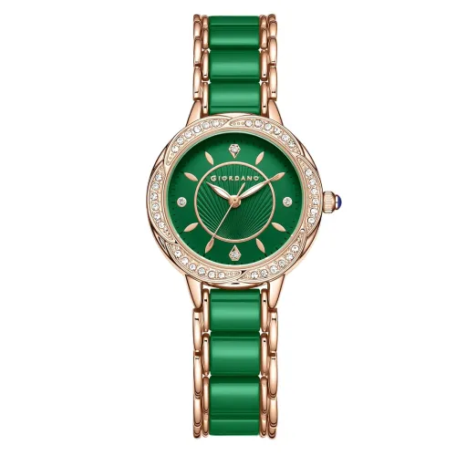 Image of Giordano Flower Case Watch for Women with Crystal-Studded