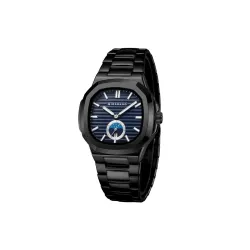 Giordano Analog Watch for Men – Classic Moon Phase Design with Textured Dial, Durable Stainless Steel Strap, and Date Display