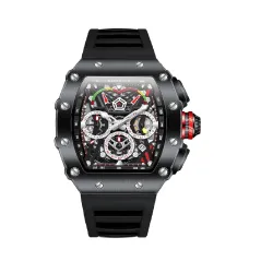 Giordano Multifunction Watch for Men with Day, Date, and 24-Hour Sub-Dial, Water Resistant Square Dial Unique Design
