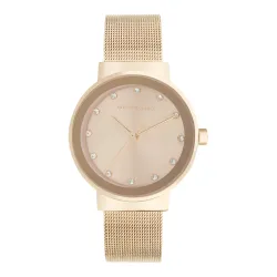 Giordano Analog Watch for Women with Rose Gold Case, Crystal Studded Dial and Classy Metal Mesh Band, Ladies Wrist Watch