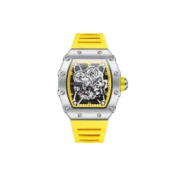 Giordano Skeleton Dial Silicone Strap Watch