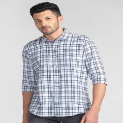 GIORDANO Slim Fit Tartan Checks Casual Shirt