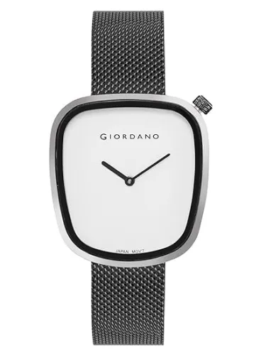Image of Giordano Women's Analog Watch – Square Dial, Metal Strap