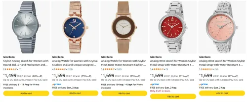 Image of Giordano Women's Analog Watch upto 80% Discount