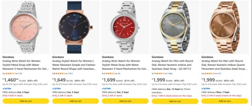 Image of Giordano Women's Watch at minimum 80% Discount 