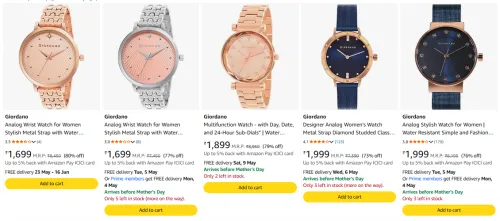 Image of Giordano Women's Watches upto 70% discount 