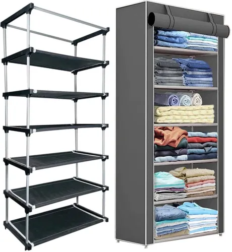 Image of GirjaHub 6-Shelf Plastic Shoe Rack