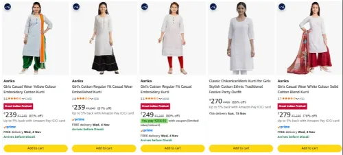 Image of Girls Kurties From ₹239