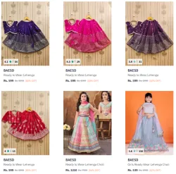 Girls Lehenga Choli @ Minimum 80% Discount
