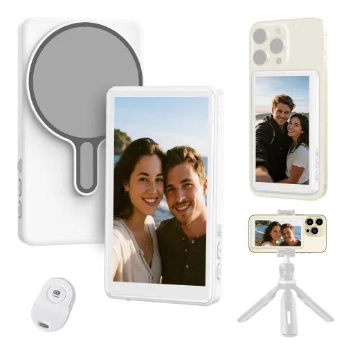 Image of Gisotu Selfie Monitor Screen for Iphone & Android, 2026 Patented Wireless Magnetic Back Camera Monitor, Vlog Content Cre