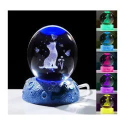 GITGRNTH 3D Crystal Hand Cat LED Night Lamp