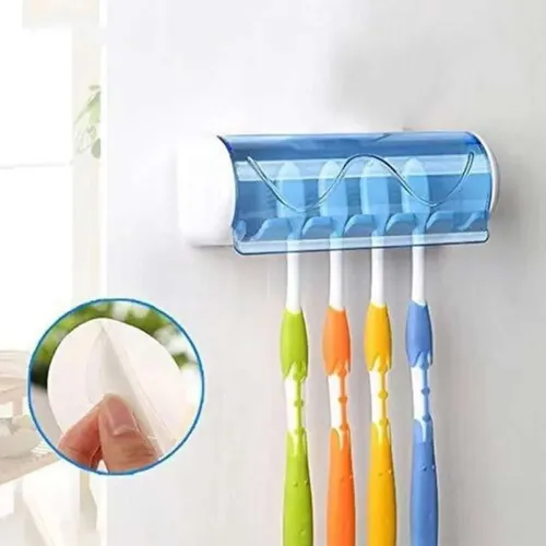 Image of GITROX NEW PLASTIC COVER TOOTH BRUSH HOLDER WALL MOUNTED WITH 5 SLOTS