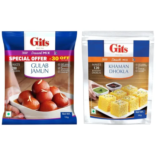 Image of Gits Gulab Jamun Mix 1Kg + Khaman Dhokla Mix 1Kg