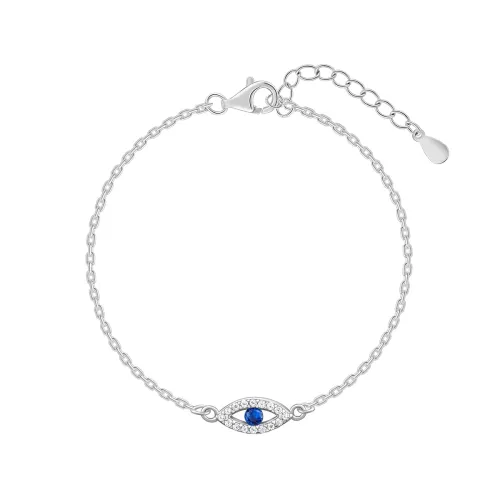 Image of GIVA 925 Silver Evil Eye Blue Bracelet, Adjustable | Gifts for Women and Girls | 