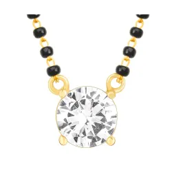 GIVA 925 Silver Golden Classic Mangalsutra| Black Bead Necklace to Gift Women | With Certificate of Authenticity and 925