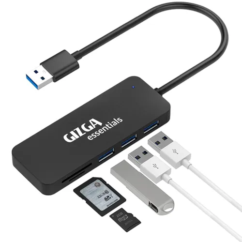 Image of Gizga Essentials 5-in-1 USB Hub with Card Reader