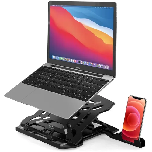 Image of GIZGA Essentials Adjustable Laptop Stand with Phone Holder