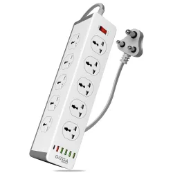 Gizga Essentials Power Extension Board (10 Sockets, 5 USB + Type-C)