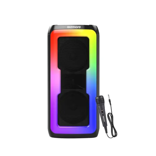 Image of GIZMORE MS530 Play 30W with Karaoke Wired Mic BT Speaker| 6HOUR Play Time| Loud & Clear Stereo Sound| Vivid RGB Lights| 