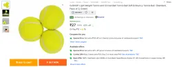 GJSHOP Light Weight Tennis & Cricket Ball Soft & Bouncy Tennis Ball pack of 3