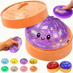 GK ELITE Mystery Dumpling Squishy Blind, Slow Rising Kawaii Dumpling Squishy Toy, Soft Scented Stress Relief Squishies, Surprise Collectible Fidget Toy for Kids & Adults (Pack of-1 , Multi-C...