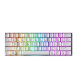 GK61 Wired RGB Mechanical Gaming Keyboard White Gateron Red