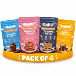 Gladful Pancake Mix | Buy 3 packs, get 1 FREE | Flavours Strawberry, Blueberry