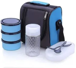 GLAMEXYMART Premium Lunch Box With bottle 5 Compartment