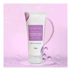 Glamveda 0.05% ww Glycolic Acid & 0.05% ww Salicylic Acid Anti Acne Peel off mask | For Oily & Acne Prone Skin | Oil bal
