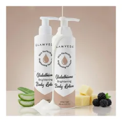 Glamveda Glutathione Body Lotion Moisturizer 200ml Pack Of 2 | 24hr Deep Moisturization | Skin Brightening | Non Greasy,