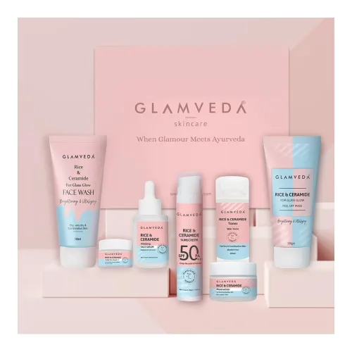 Image of Glamveda Korean Rice & Ceramide 7 Step Skincare Kit For Women