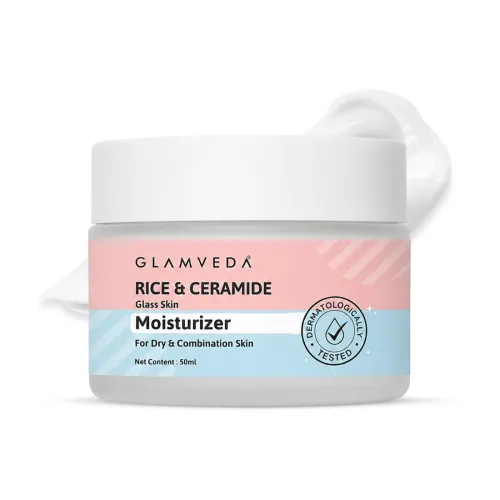 Image of Glamveda Korean Rice & Ceramide Moisturizer Cream For Dry Skin