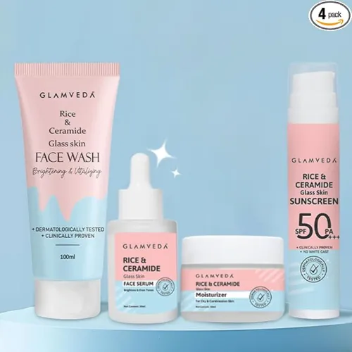Image of Glamveda Rice & Ceramide 4 Step Skincare Kit 
