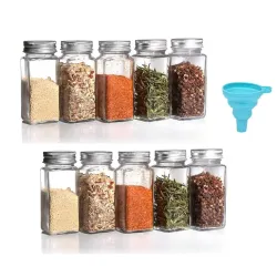 Glass Spice Jars with Lids (120ml * pack of 10)