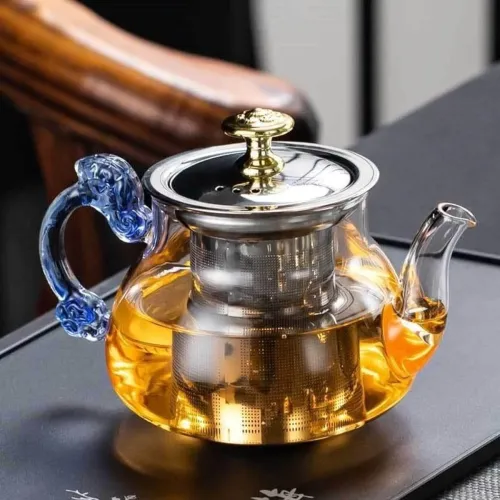 Image of Glass Tea Pot with Stainless Steel Infuser – 500ml 