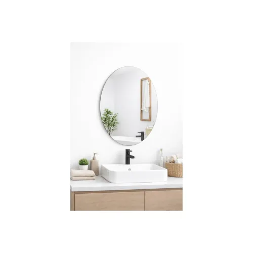 Image of Glassco Mirror for Bathroom Wall Acrylic Self Adhesive for Washbasin, Bedroom, Entryway, Livingroom, Shatterproof for Ho