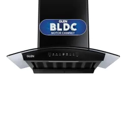 Glen 60 cm 1500 m³/hr BLDC Filterless Thermal Autoclean Kitchen Chimney, Curved Glass |(Hood RICA 60, Aeration technolog