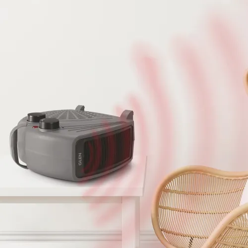 Image of Glen 7020 Electric room Heater with 2 Heat Settings - HA7020FHGREY