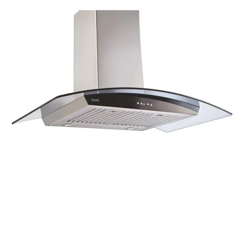 Image of Glen 90 cm1250 m3/hr Curved Glass Wall Mounted Kitchen Chimney With 7 years