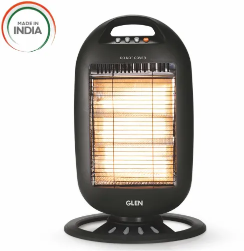 Image of Glen HA 7017 HL Black 1200 watt Electric Halogen Room Heater with 3 Heat Settings Black-HA7017HL Halogen Room Heater