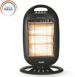 Glen HA 7017 HL Black 1200 watt Electric Halogen Room Heater with 3 Heat Settings Black-HA7017HL Halogen Room Heater